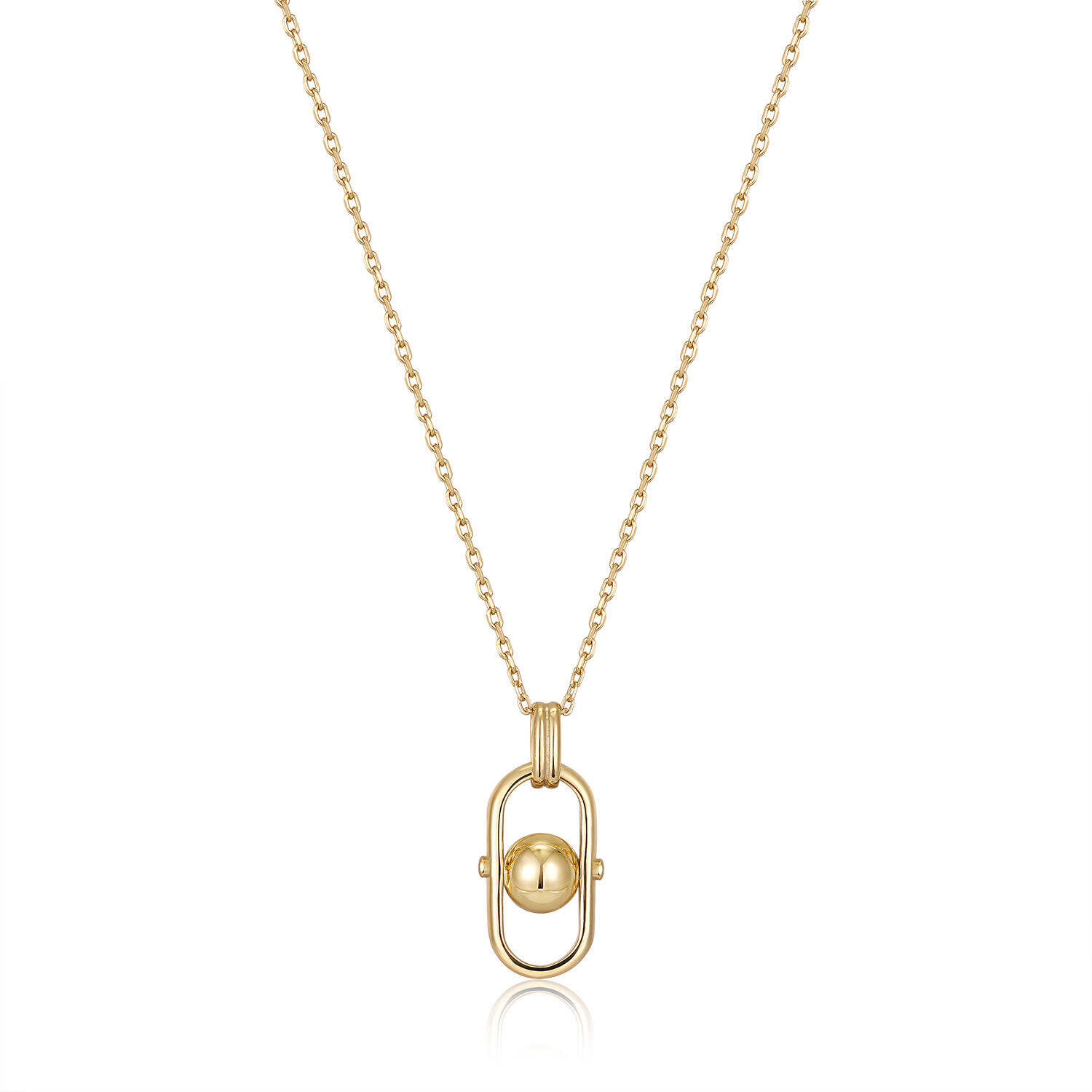  Spaced Out - Colliers met hanger - Zilver / 14kt GP - 50cm
